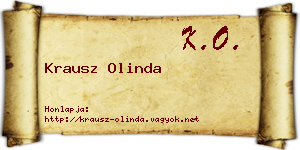 Krausz Olinda névjegykártya